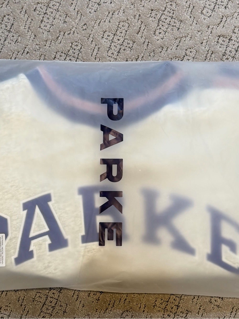 PARKER  NWT Sweatshirt - Gray with Navy Red Trim L/XL - Picture 3 of 3